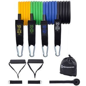 Alpine Swiss Exercise Resistance Bands with Handles Workout Fitness Tube Bands